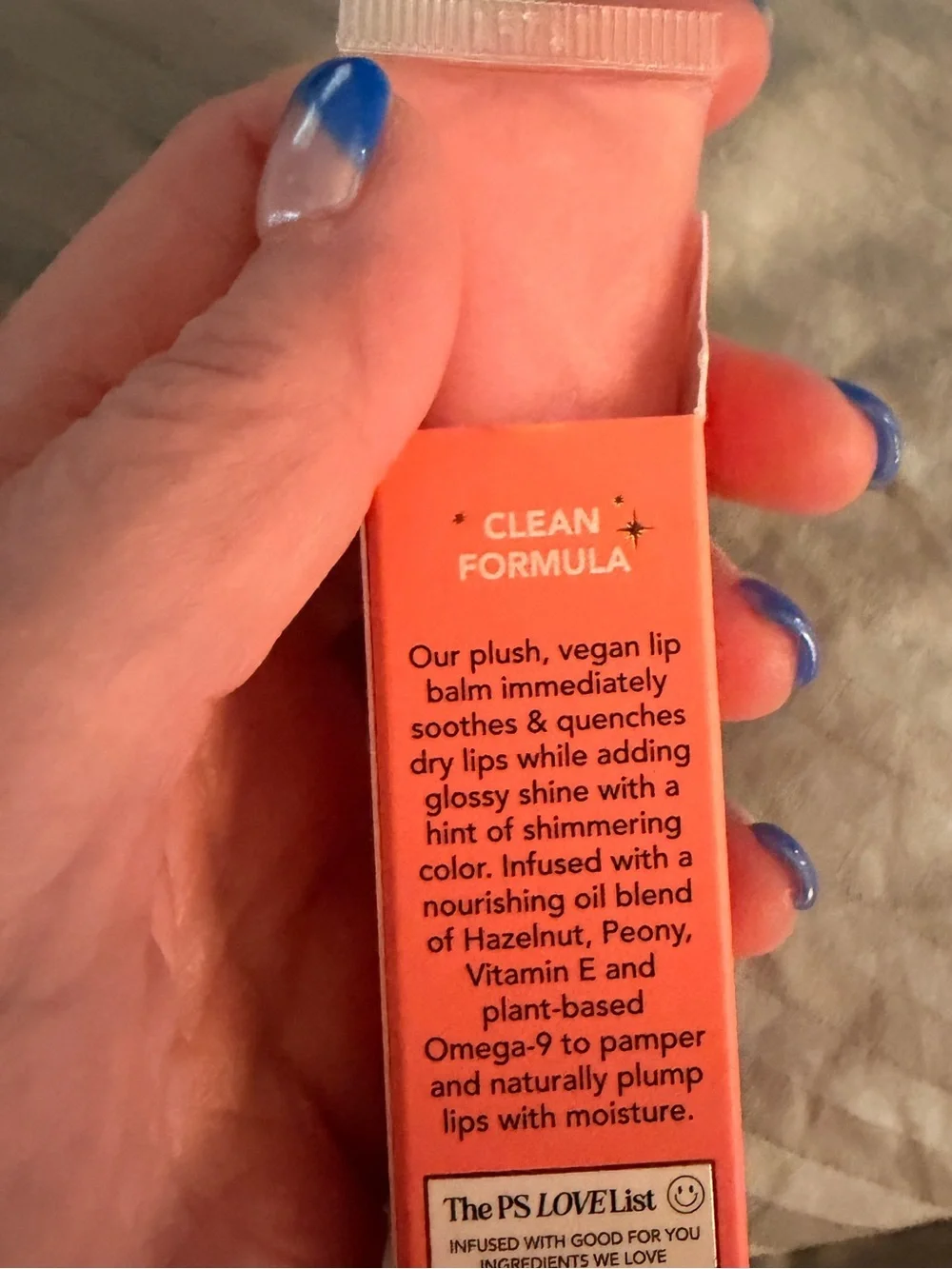 POLITE SOCIETY Polite Pout Glossy Lip Balm in Peach Bellini NEW IN BOX FULL SIZE